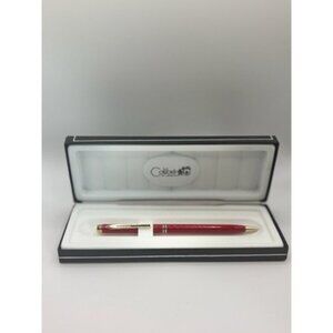 Colibri of London Red Ballpoint Pen Gift Boxed Gold Trim New Luxury Writing Gift